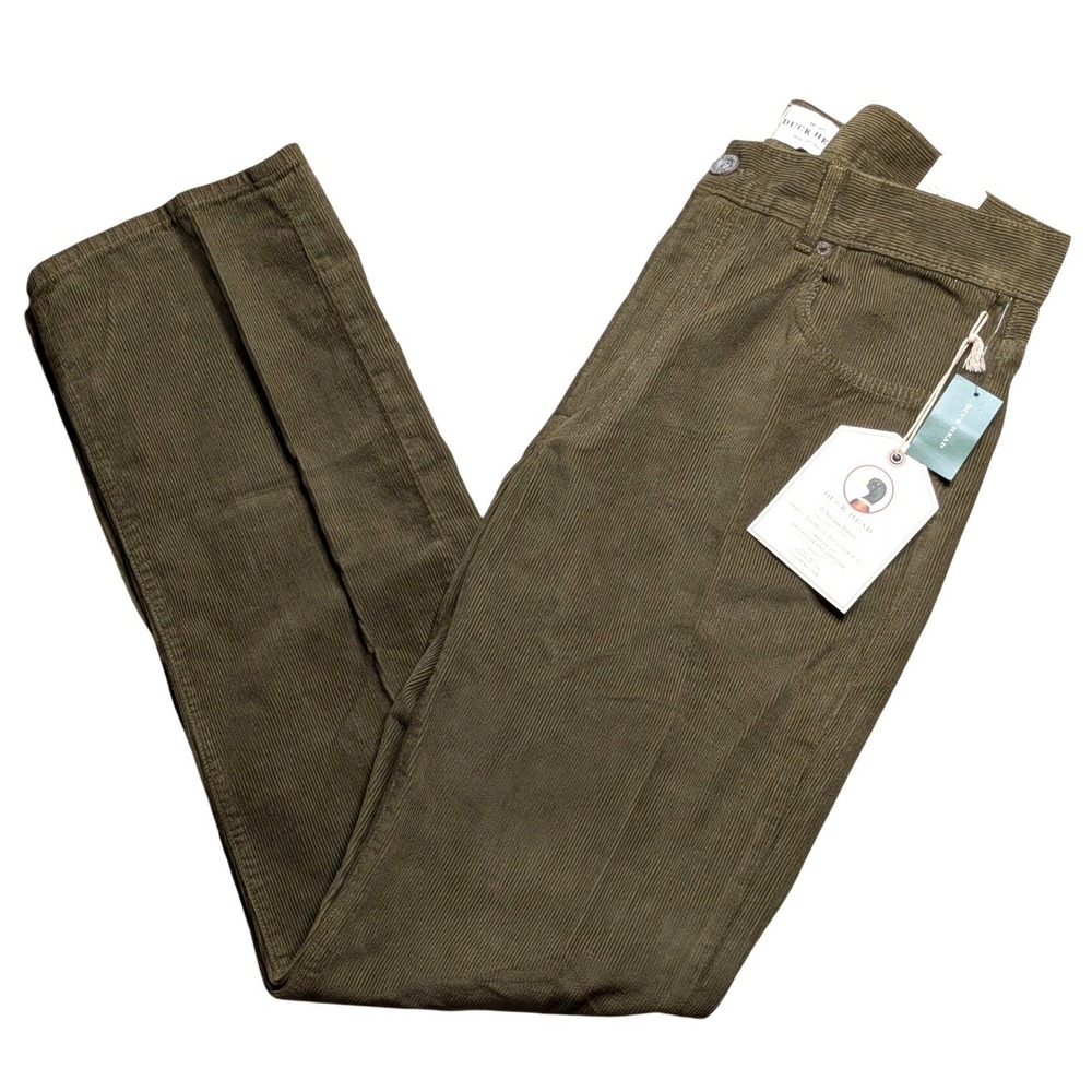 Duck Head The George Corduroy Pants Men 33x32 Appalachian Green NWT Straight Leg